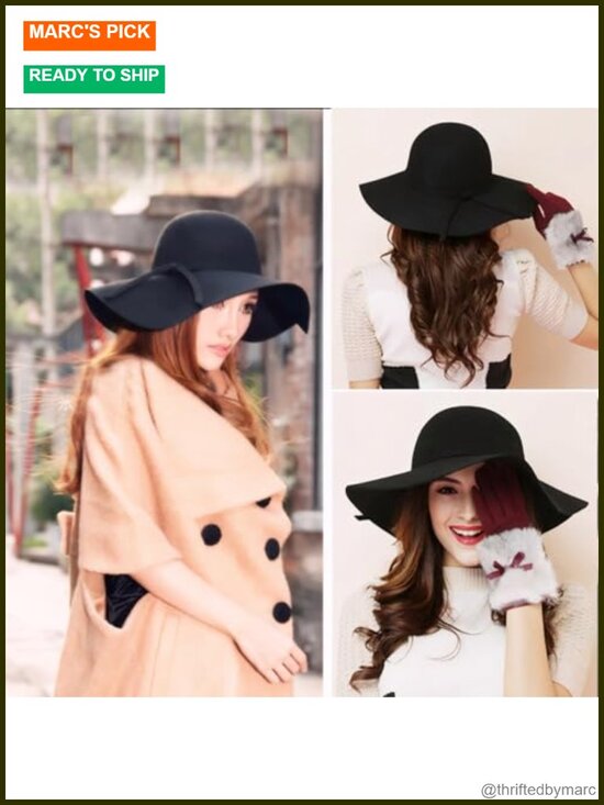 100% Wool Foldable Wide Brim Retro Fedora Floppy Felt Bowler Hat